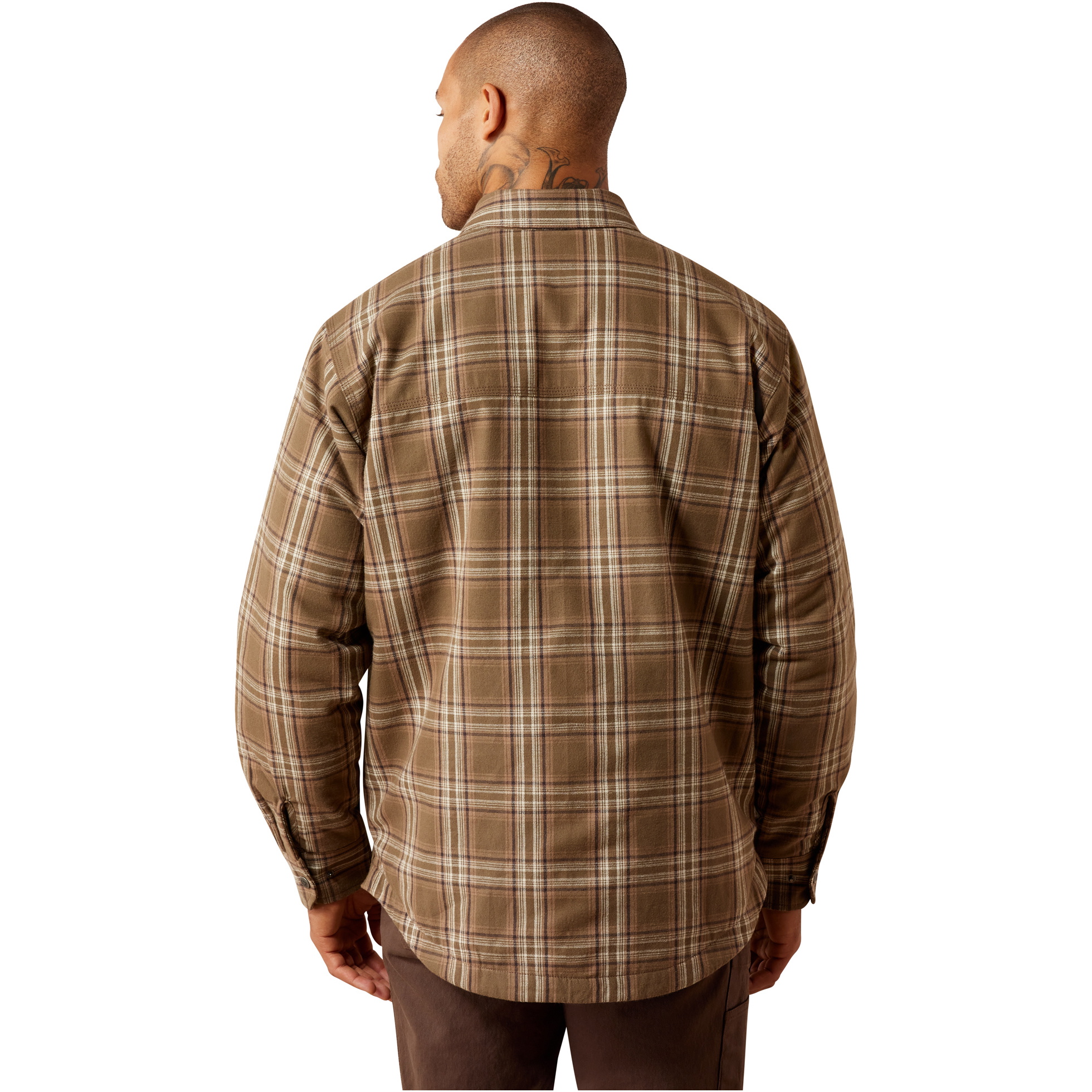 2026 Ariat Mens Rebar Flannel Insulated Shirt Jacket 10079831 - Canteen